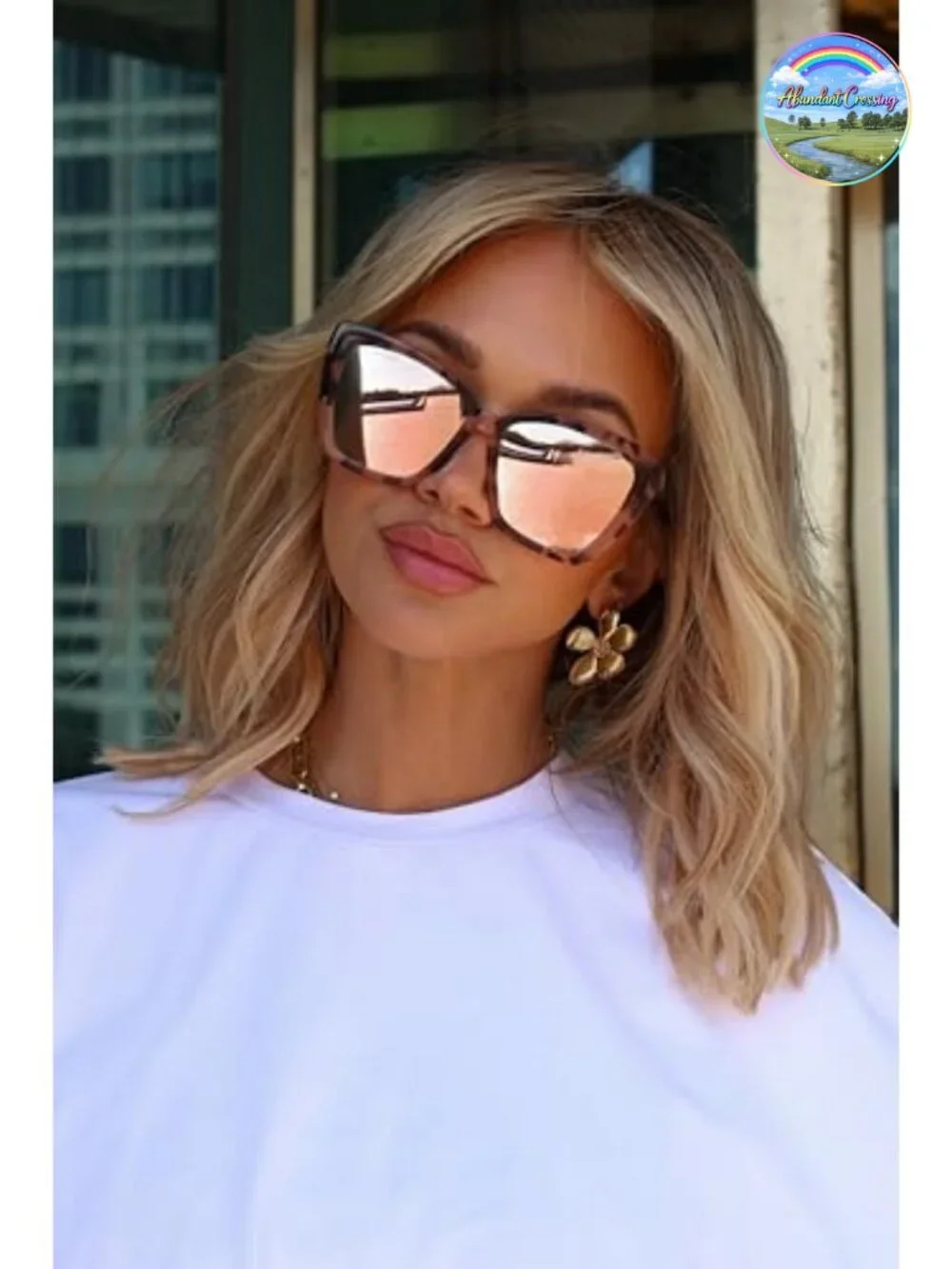 Oversized Cat Eye Polarized Sunglasses Acetate UV Protection
